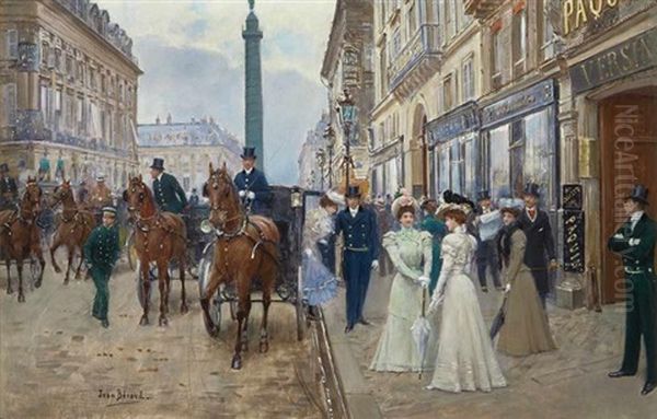 Devant La Maison Paquin Oil Painting by Jean Beraud