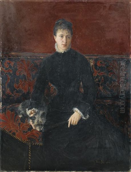 Portrait De Reine Bourdais Oil Painting by Jean Beraud