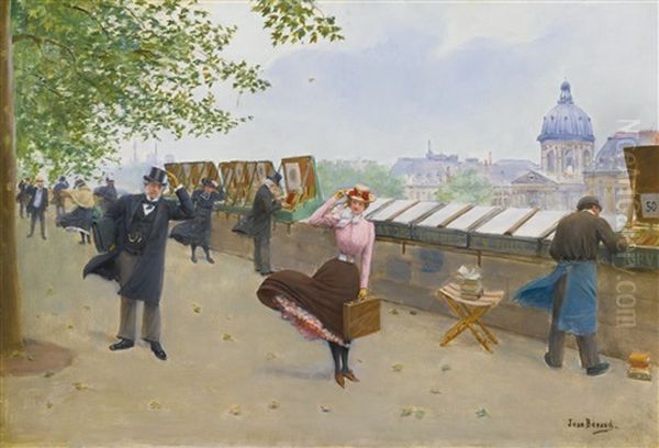 Le Long De La Seine Oil Painting by Jean Beraud