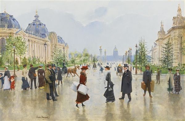 Entre Le Petit Et Le Grand Palais, Avenue Alexandre-iii Oil Painting by Jean Beraud