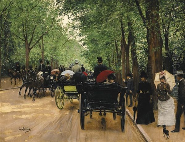 Bois De Boulogne Oil Painting by Jean Beraud