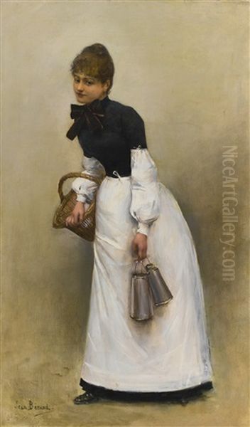 La Servante (la Petite Laitiere) Oil Painting by Jean Beraud