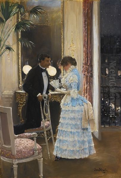 La Conversation Oil Painting by Jean Beraud