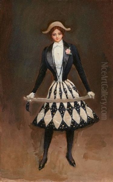 Femme Arlequin by Jean Beraud