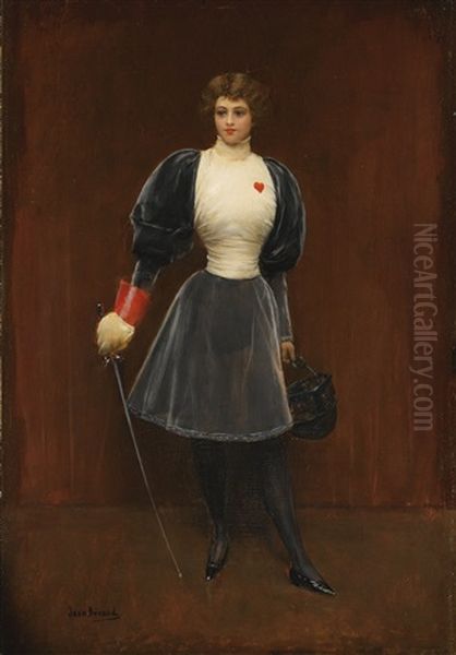 L'escrimeuse Oil Painting by Jean Beraud