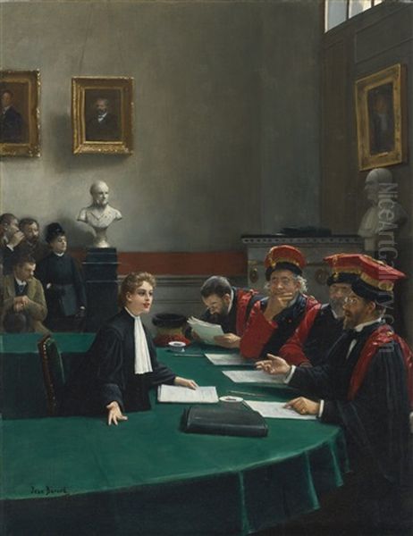 Salle D'examen De Doctorat (the Doctoral Jury) Oil Painting by Jean Beraud