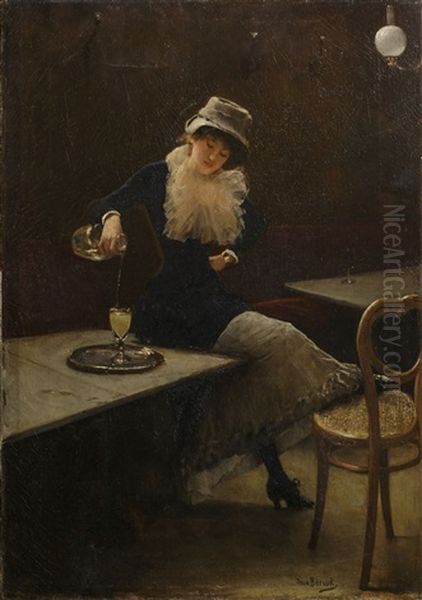 L'absinthe Oil Painting by Jean Beraud