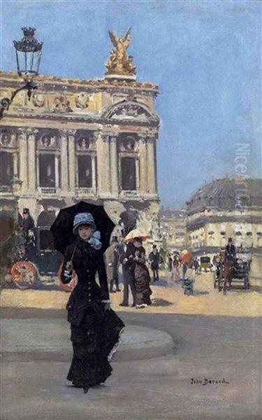 Devant L'opera Oil Painting by Jean Beraud