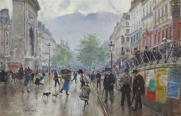 Le Boulevard Saint-denis A Paris Oil Painting by Jean Beraud