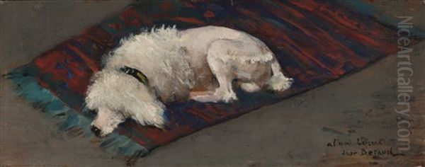 Le Caniche Blanc Oil Painting by Jean Beraud