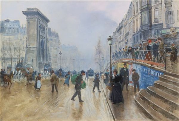 Le Boulevard Saint-denis A Paris Oil Painting by Jean Beraud