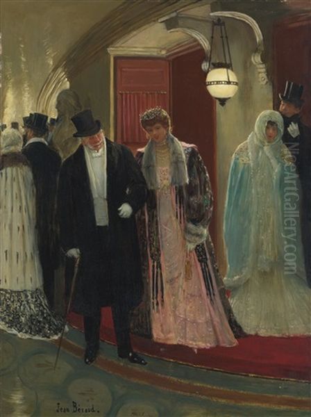 Sortie De La Loge De L'opera Oil Painting by Jean Beraud