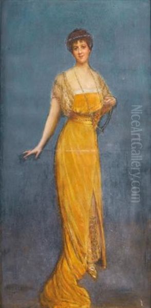 Portrait De Madame Vesnitch Oil Painting by Jean Beraud