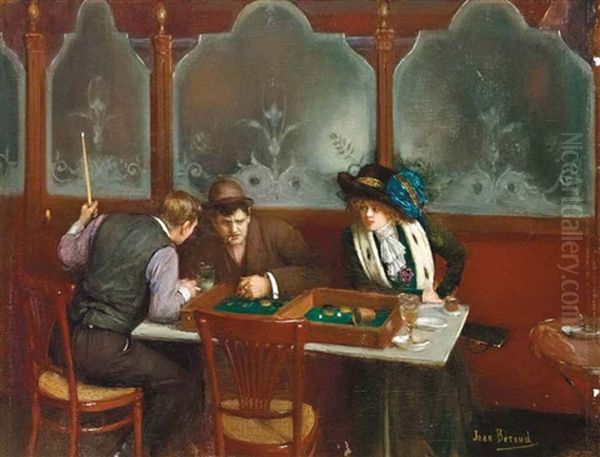 Au Cafe Oil Painting by Jean Beraud