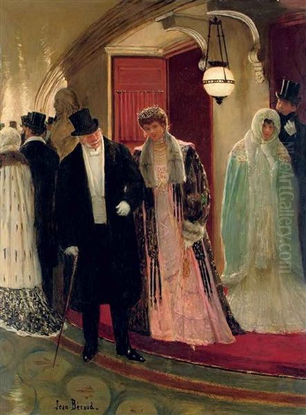 Sortie De La Loge De L'opera Oil Painting by Jean Beraud