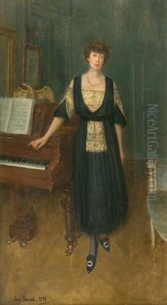 Portrait D'elegante Devant Un Piano Oil Painting by Jean Beraud