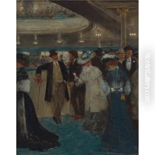 Le Promenoir Aux Folies-bergere Oil Painting by Jean Beraud