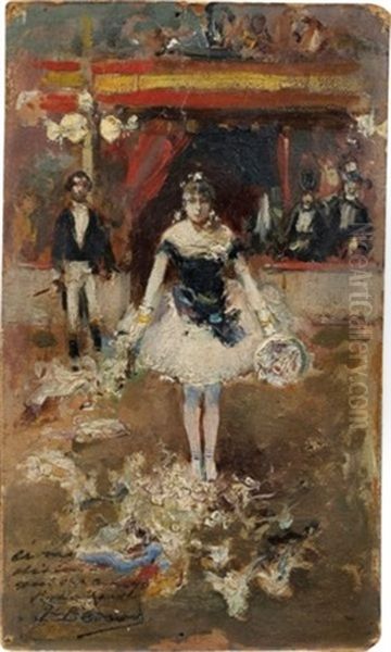 Danseuse Saluant Dans Un Cirque Oil Painting by Jean Beraud