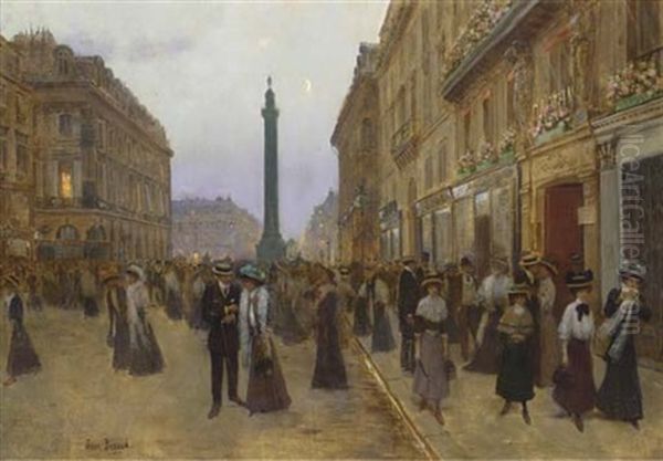 La Rue De La Paix Oil Painting by Jean Beraud