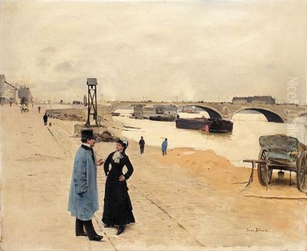 Le Pont De Bercy Oil Painting by Jean Beraud