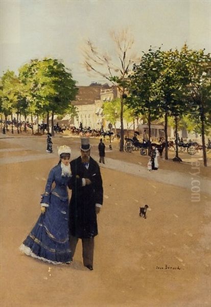 Scene Du Rue Parisienne Oil Painting by Jean Beraud