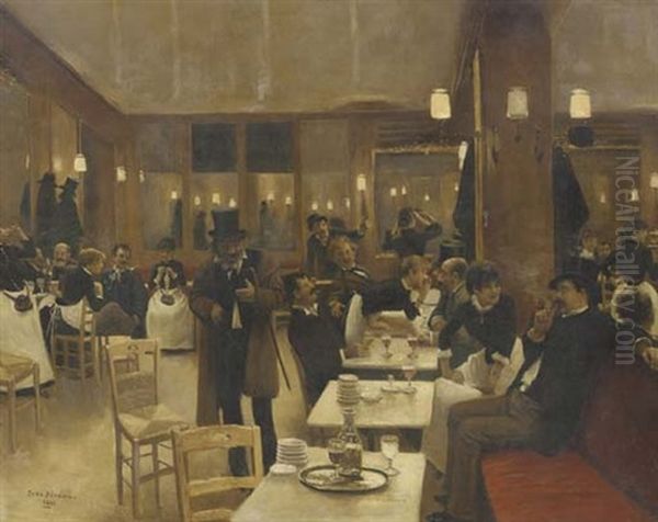 La Brasserie Oil Painting by Jean Beraud