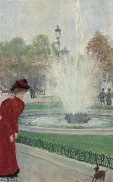 Parisienne Au Rond-point Des Champs-elysees Oil Painting by Jean Beraud