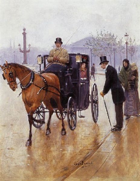 Rendez-vous In The Place De La Concorde Oil Painting by Jean Beraud