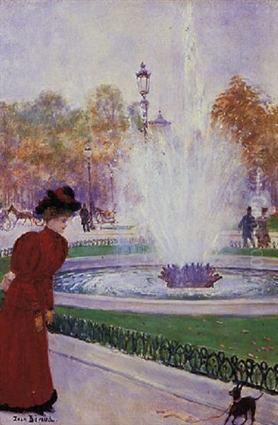 Parisienne Au Rond-point Des Champs-elysees Oil Painting by Jean Beraud