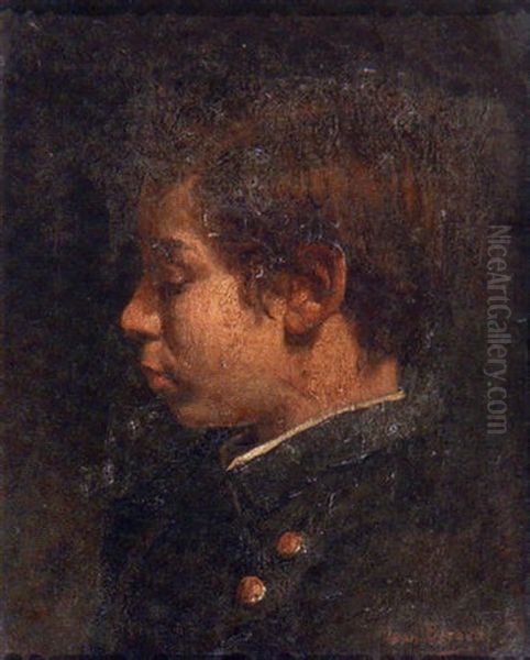 Portrait Of Eugene Labat, The Artist's Nephew Oil Painting by Jean Beraud