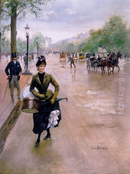 La Modiste Sur Les Champs Elysees Oil Painting by Jean Beraud