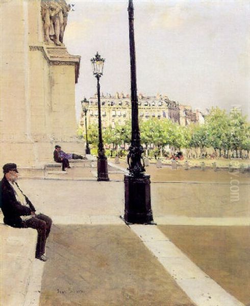 Reverie, L'arc De Triomphe Oil Painting by Jean Beraud