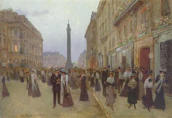 La Rue De La Paix Oil Painting by Jean Beraud