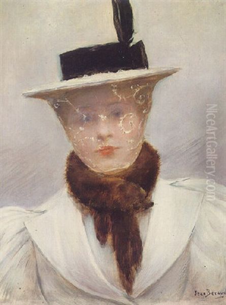 Voilette De Dentelle Oil Painting by Jean Beraud