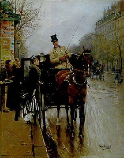 Home, Driver! Oil Painting by Jean Beraud