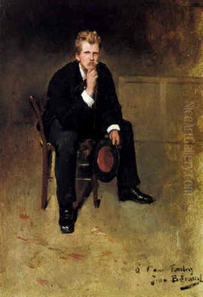 Portrait Of The Artist Nils Forsberg Oil Painting by Jean Beraud