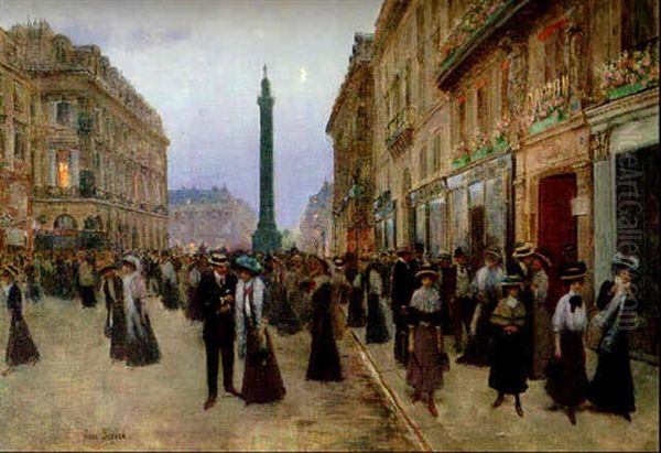 La Rue De La Paix Oil Painting by Jean Beraud