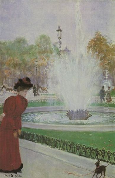 Le Rond-point Des Champs-elysees, Paris Oil Painting by Jean Beraud