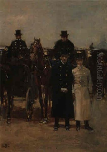 Les Fiacres Oil Painting by Jean Beraud