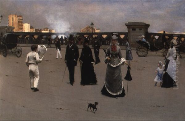 Le Pont De L'europe Oil Painting by Jean Beraud