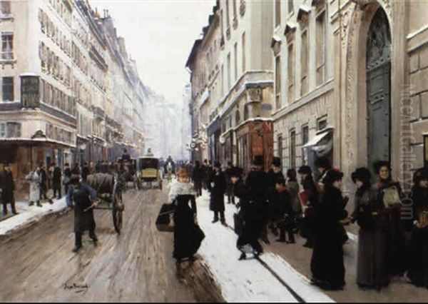 Winter In Paris Oil Painting by Jean Beraud