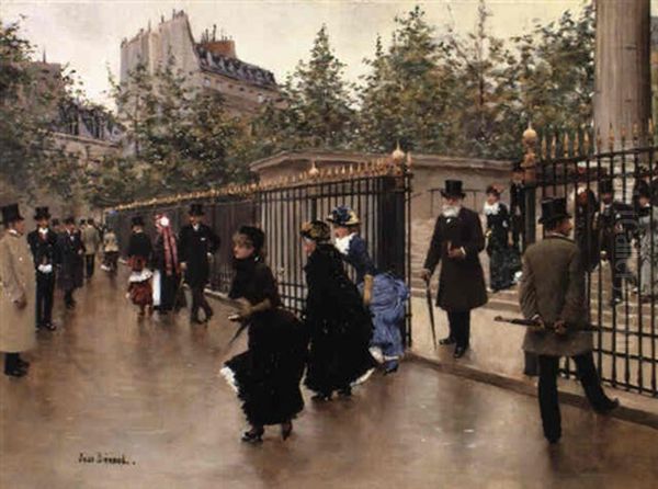 Sortant De La Madeleine, Paris Oil Painting by Jean Beraud