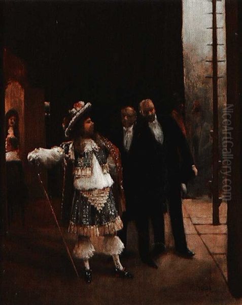 Coquelin Aine Dans 'le Bourgeois Gentilhomme' De Moliere Oil Painting by Jean Beraud