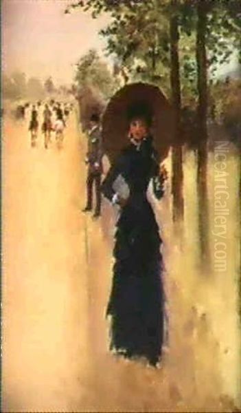 L'elegante Oil Painting by Jean Beraud