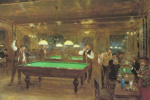 Le Billard Oil Painting by Jean Beraud