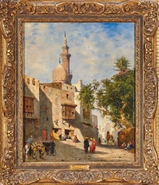 Kasbah Animee Oil Painting by Narcisse Berchere