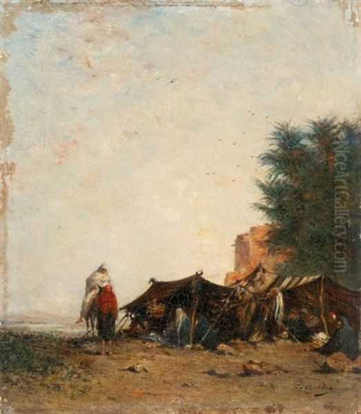 Le Campement Oil Painting by Narcisse Berchere