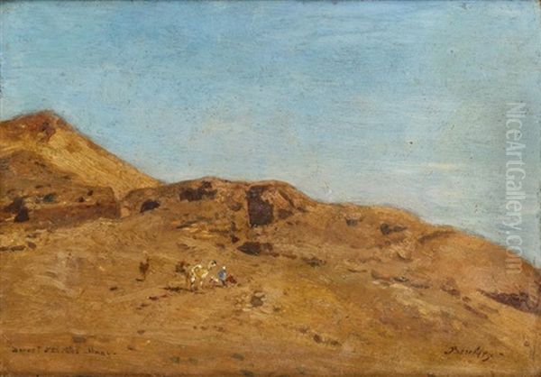 Desert Du Sinai, Tez, Alnat Oil Painting by Narcisse Berchere