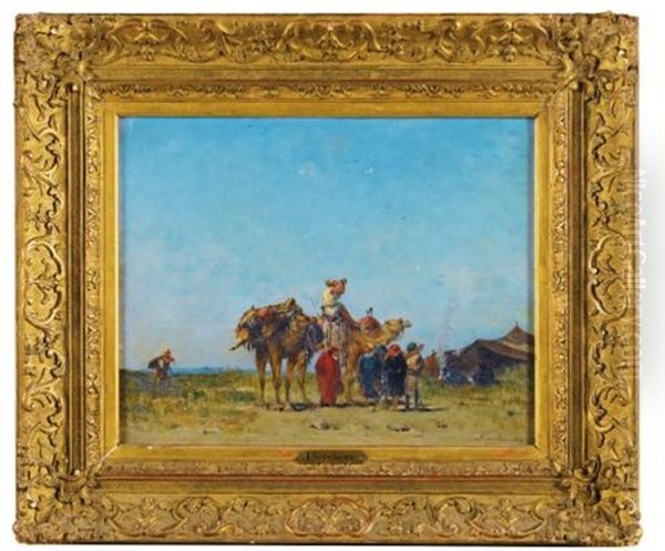 Campement De Chameliers Oil Painting by Narcisse Berchere