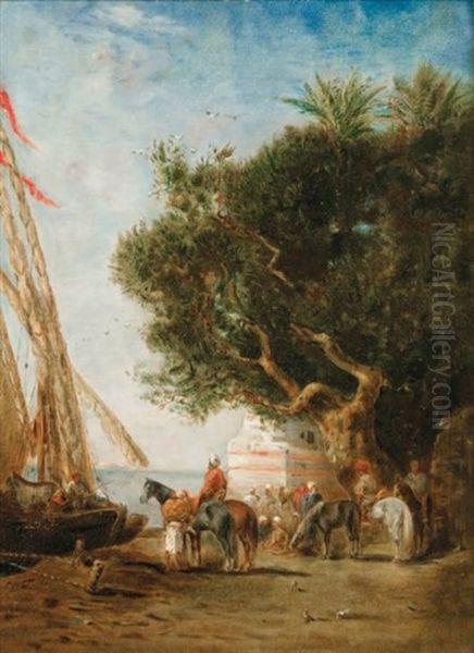 Bord Du Nil Oil Painting by Narcisse Berchere